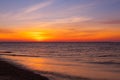 Stunning sunset on the empty beach, Cape Cod, USA Royalty Free Stock Photo