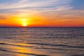 Stunning sunset on the empty beach, Cape Cod, USA Royalty Free Stock Photo