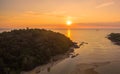 Stunning sunset at Kala island. Layan beach Royalty Free Stock Photo