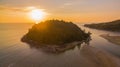 Stunning sunset at Kala island. Layan beach Royalty Free Stock Photo