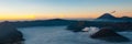 Stunning Sunset and Layer of Mist at volcano Bromo Royalty Free Stock Photo