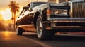 Stunning Sunset Limousine Close-up: High-detailed 8k Shot