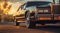 Stunning Sunset Limousine Close-up: High-detailed 8k Shot