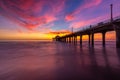 Stunning Sunset at Manhattan Beach Pier Royalty Free Stock Photo