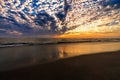 Stunning sunset off the coast of Oxnard, California in the Channel Islands Royalty Free Stock Photo