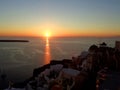 Stunning Sunset at Oia Village of Santorini Island, Greece Royalty Free Stock Photo