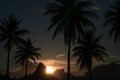 Stunning sunset over Dois Irmaos in Rio de Janeiro Brazil Royalty Free Stock Photo