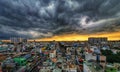 Stunning sunset over Ho Chi Minh City, Vietnam