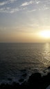 Stunning sunset over the neverending seas of gran canaria