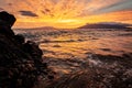 Stunning sunset over the Pacific Ocean in Maui, Hawaii