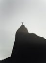 Dusk Overlooking Christ the Redeemer with Helicopter in Rio de Janeiro