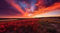 Stunning sunset over rolling prairie Royalty Free Stock Photo