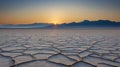 Sunrise at the Salt Flats Landscape: A Dreamy View over the Dry Lake Bed Royalty Free Stock Photo