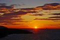 Stunning sunset on the Sardinia coastline. Royalty Free Stock Photo