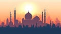 Sunset Silhouette of Cityscape with Mosques Good Resolution Stock Photo Royalty Free Stock Photo