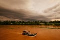 Mekong River Sunset in Vietnam Royalty Free Stock Photo