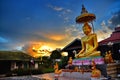 Stunning sunset at Thailand buddhist temple