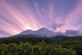 Stunning sunset view of mountain