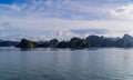 Sunset view of peaceful Ha Long Bay, Vietnam Royalty Free Stock Photo