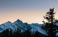 Stunning sunset view of Rocky Mountains around Banff Gondola in Banff National Park, Alberta, Canada Royalty Free Stock Photo