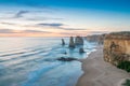 Stunning sunset view of Twelve Apostles, Great Ocean Road - Victoria, Australia Royalty Free Stock Photo