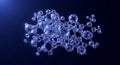 Nanotechnology crystal lattice structure rendering Royalty Free Stock Photo