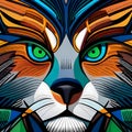 Stunning tiger graphic vector style - ai generated image