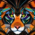 Stunning tiger graphic vector style - ai generated image