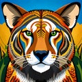 Stunning tiger graphic vector style - ai generated image
