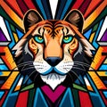 Stunning tiger graphic vector style - ai generated image