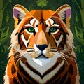 Stunning tiger graphic vector style - ai generated image