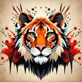 Stunning tiger graphic vector style - ai generated image