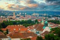Stunning top view over Graz city, Austria. UNESCO World Heritage Site Royalty Free Stock Photo