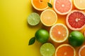 Captivate your audience with this beautiful top view of refreshing fruits for a summer-inspired theme, AI generated