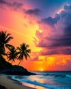 Stunning tropical beach sunset