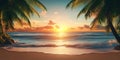 Stunning Tropical Sunset Beach Scene HighResolution Wallpaper Royalty Free Stock Photo