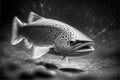 Stunning trout fish in black and white Royalty Free Stock Photo