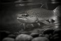 Stunning trout fish in black and white Royalty Free Stock Photo