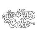 Stunning typeface wedding cake word smoke effect illustrations monochrome