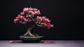 Pink Flower Bonsai Tree On Stand A Beautiful And Unique Home Decor