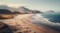 Highland Beach: A Hyper-realistic 3d Illustration Of A Windswept Shore