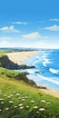 Beautiful Beach Painting: Detailed 2d Illustration Of Bude, Cornwall