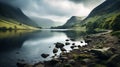 Moody Fjord In Yorkshire Spectacular Landscapes With Rocky Lake