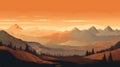 Stunning Uhd Mountain Landscape With Trees And Sunset - Inspired By Becky Cloonan