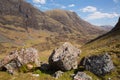 Stunning UK Scottish view of mountains and glen in Glencoe Scotland UK