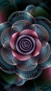 A stunning Ultra High Definition image of mathematical patterns seamlessly forming a perfect rose.