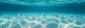 Stunning Underwater Scene in Vivid Turquoise with Sandy Bottom and Dazzling Sunlight Reflections Royalty Free Stock Photo