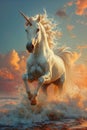 Stunning Unicorn: A Majestic Profile Amidst the Enchanting Sunse