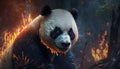 angry fire panda 3d art