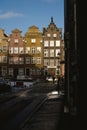 Stunning urban street scene with a quaint stone-built city in Gdansk, Poland